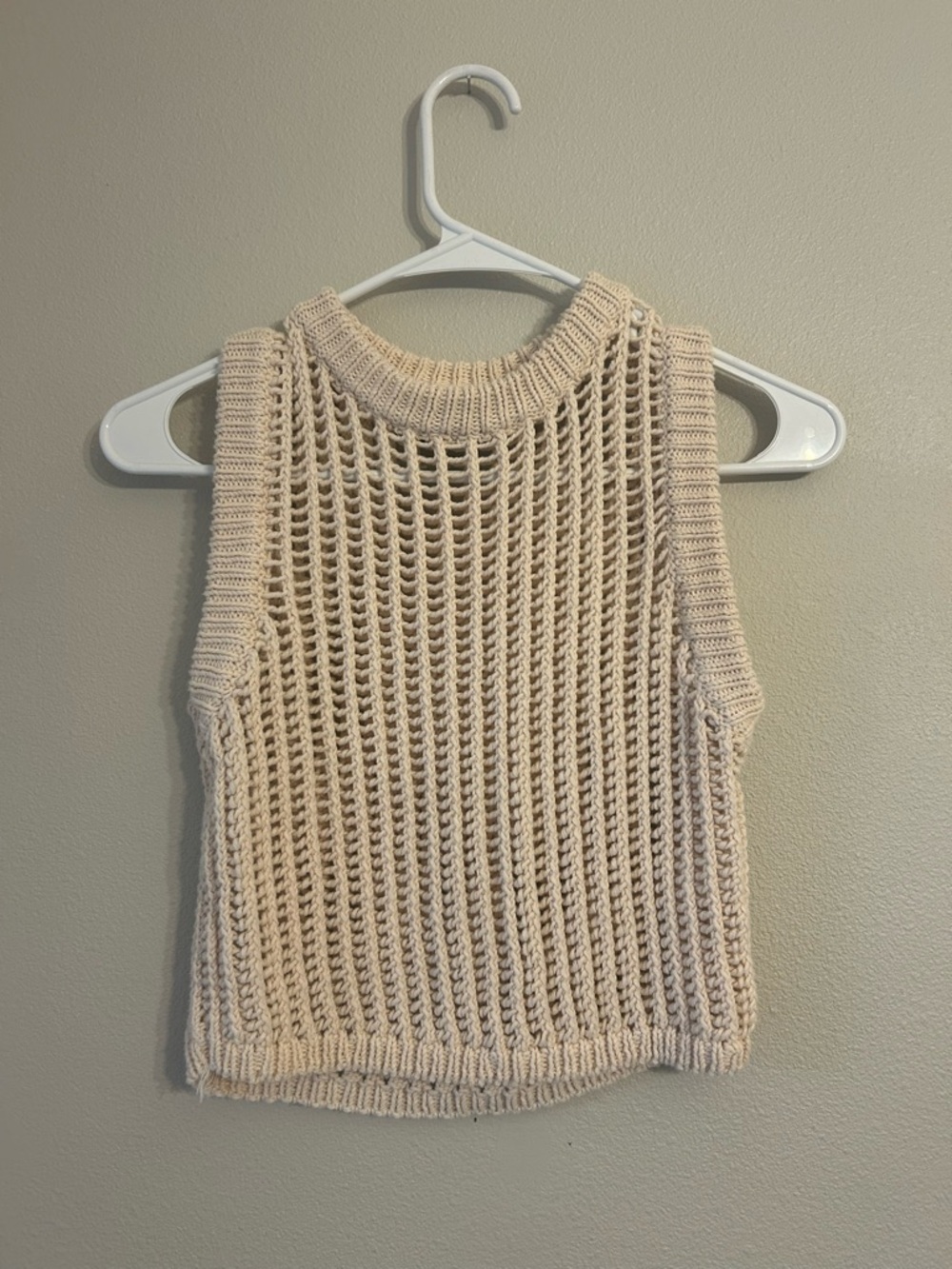Women's Knit Mesh Tank Top - Cream
